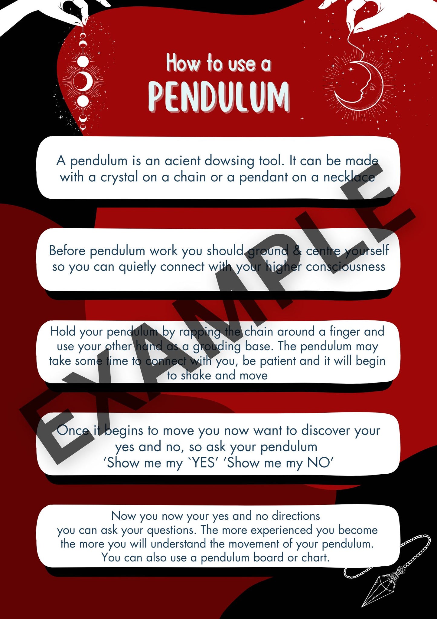 How to use a pendulum poster