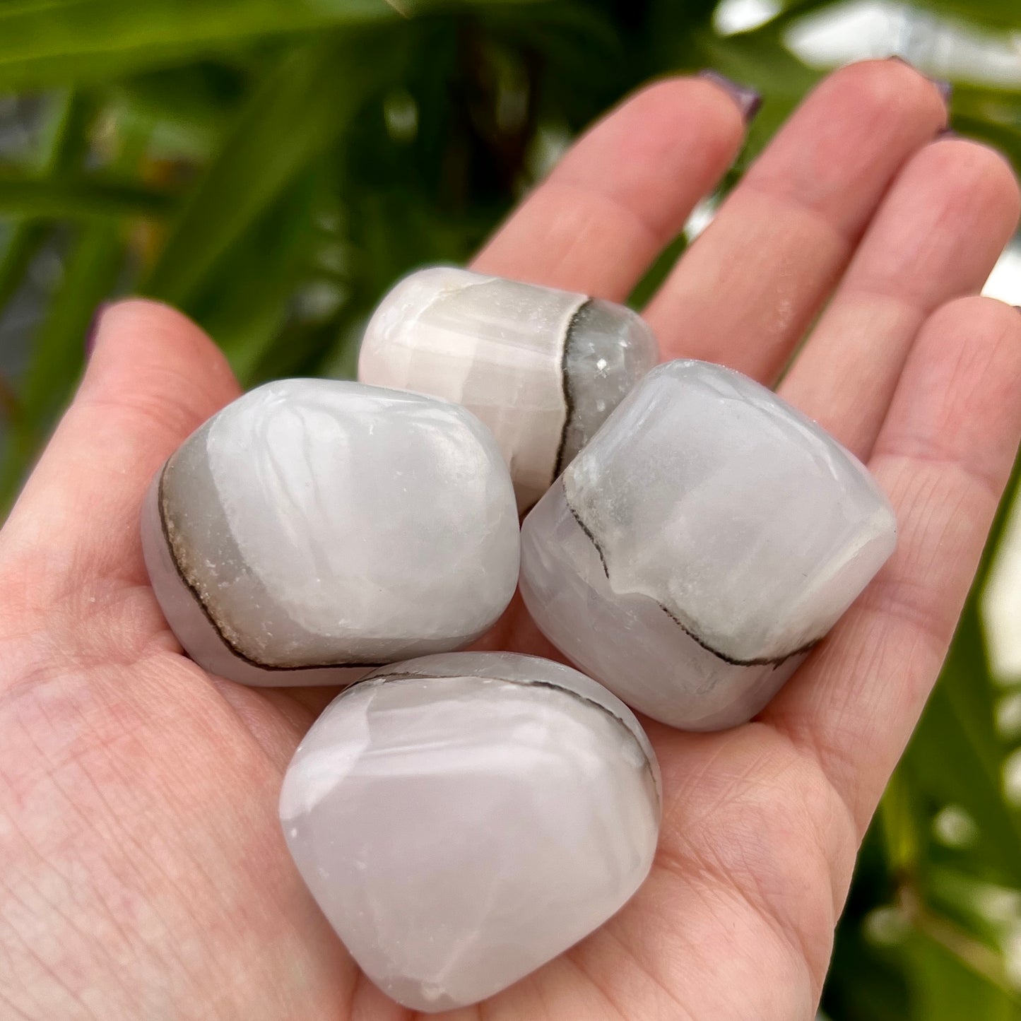 Smokey Pink Mangano Tumble Stones