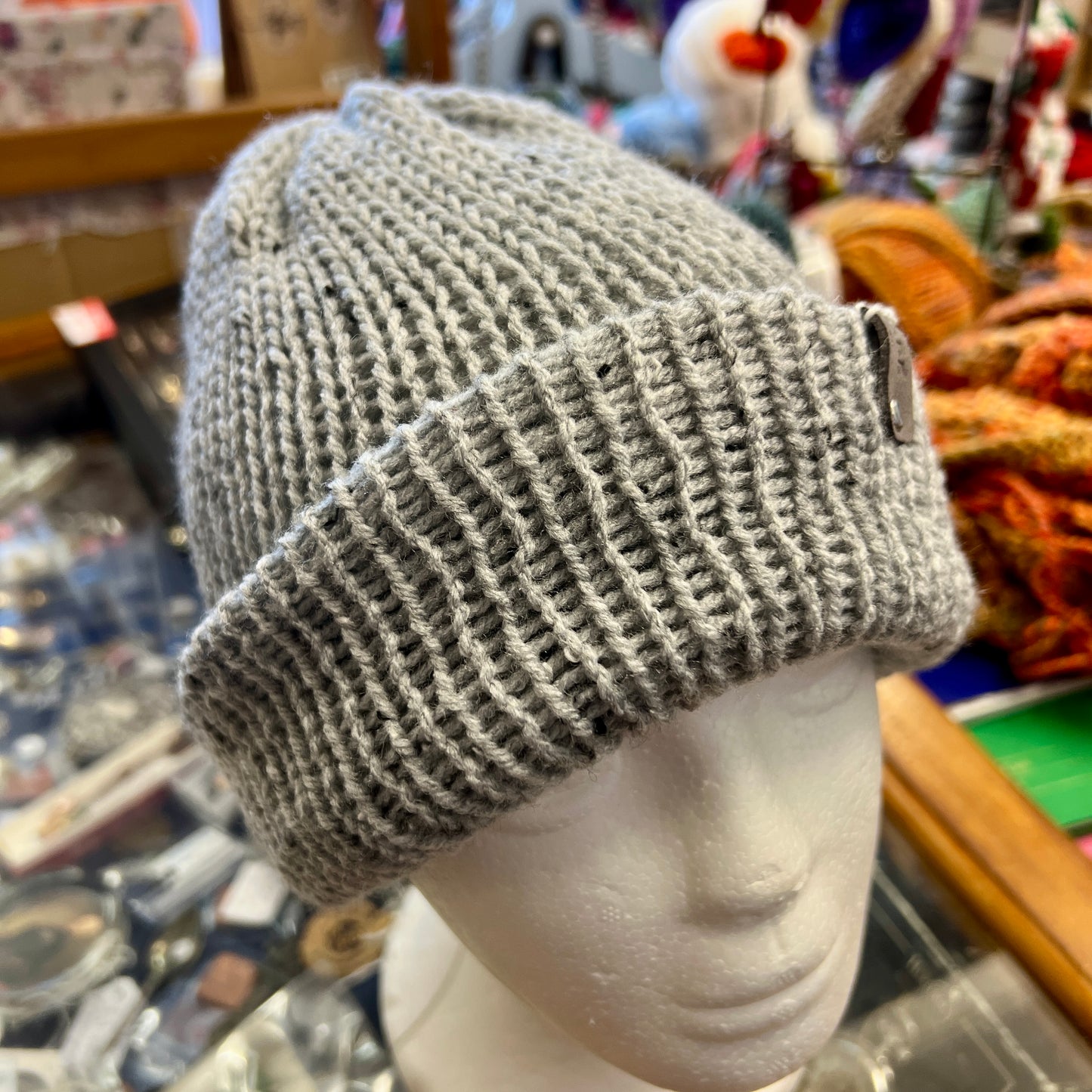 Grey Tweed Beanie - Adult