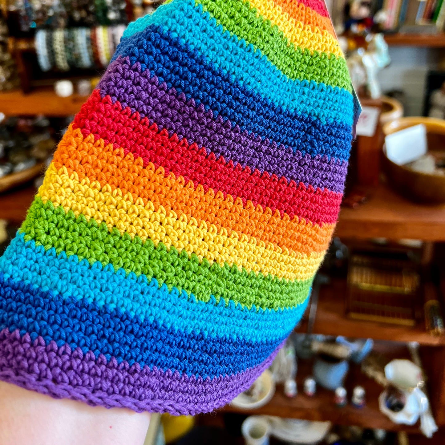 Rainbow Crochet Bucket Hat