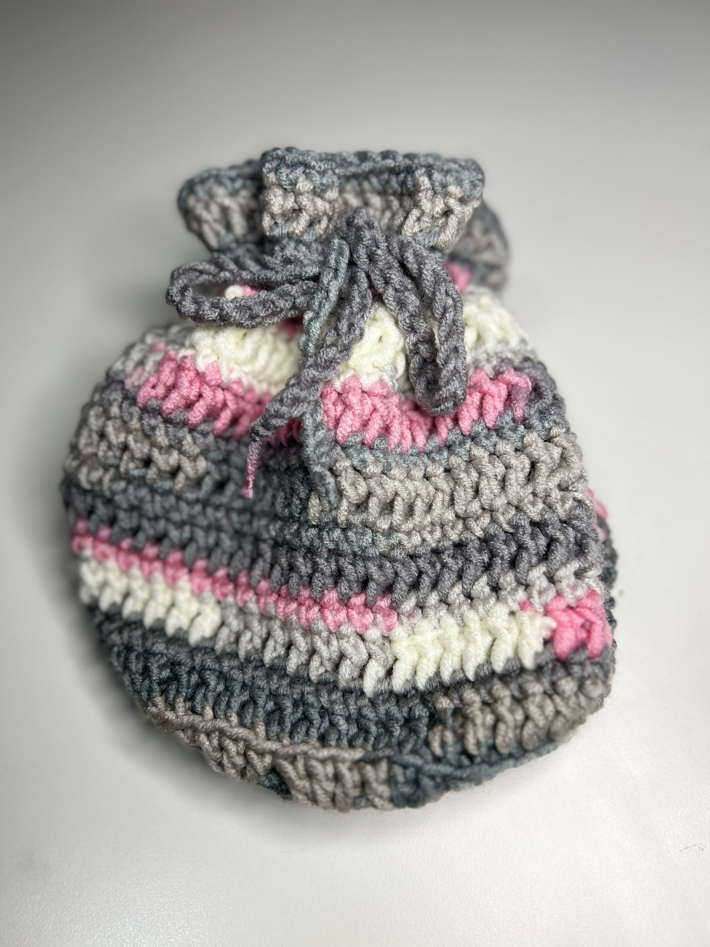 'Dotty' Dorothy Bag Pink/Grey/White SMALL