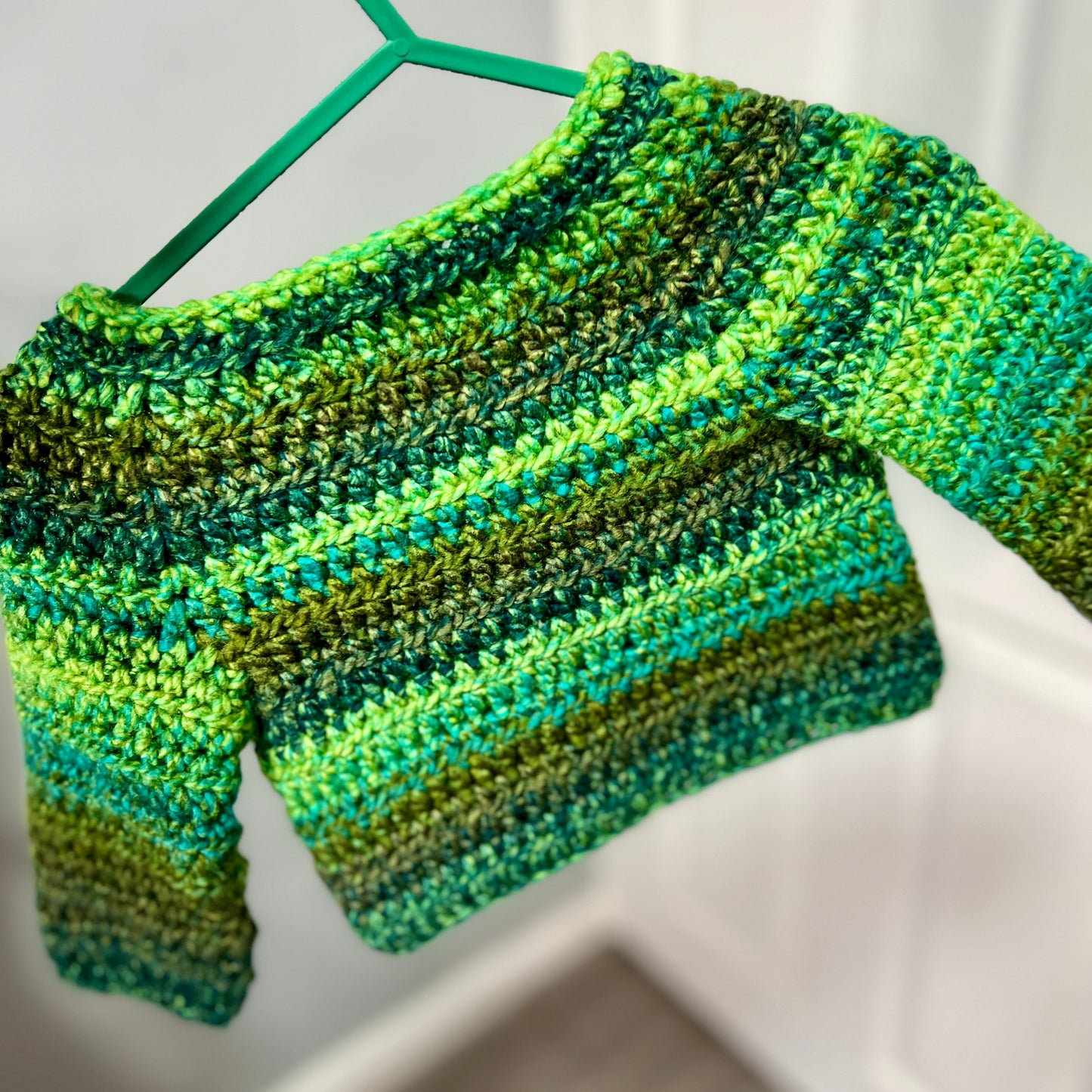 Green Crochet Handmade Jacket 3-6 Months