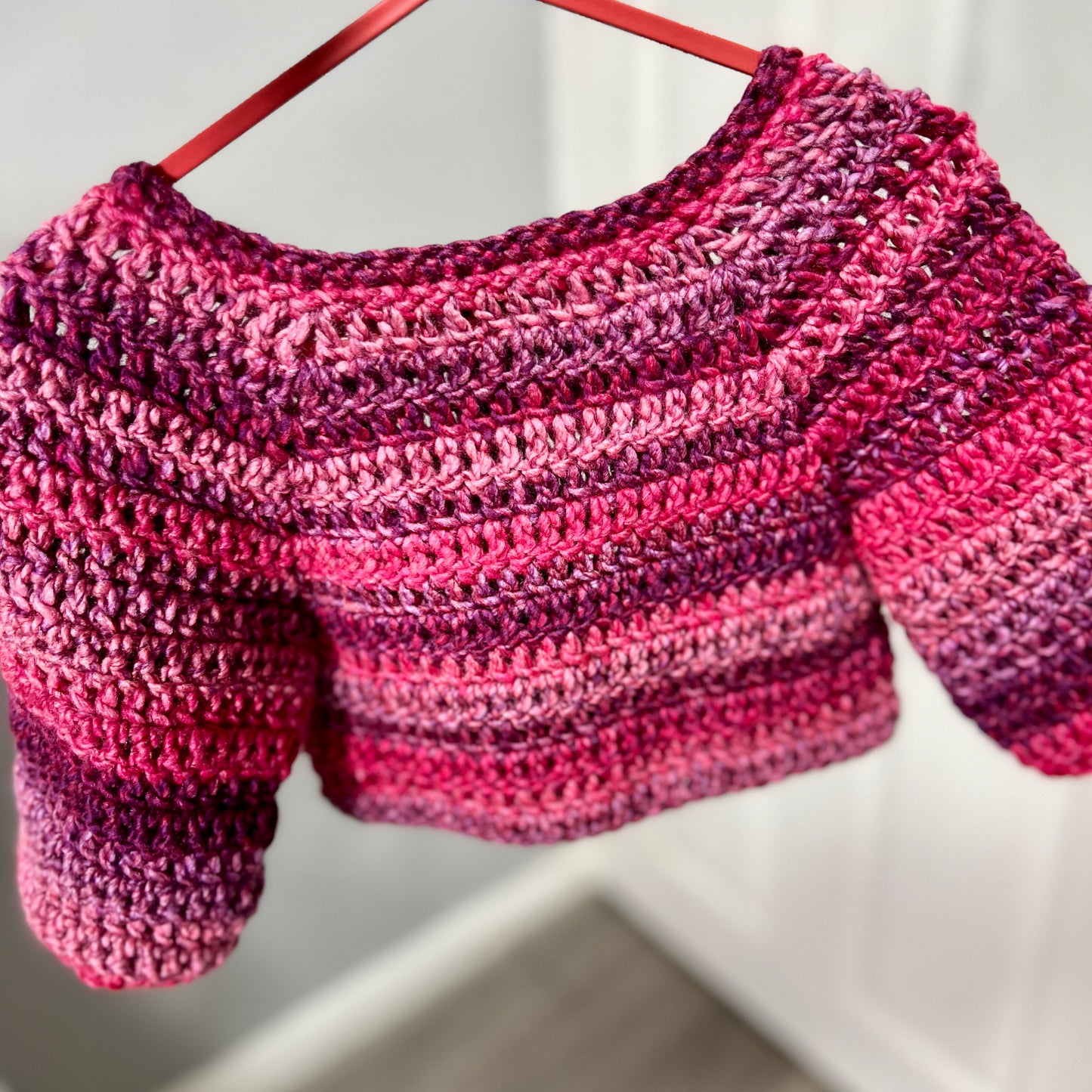 Red Crochet Handmade Jacket 6-12 Months