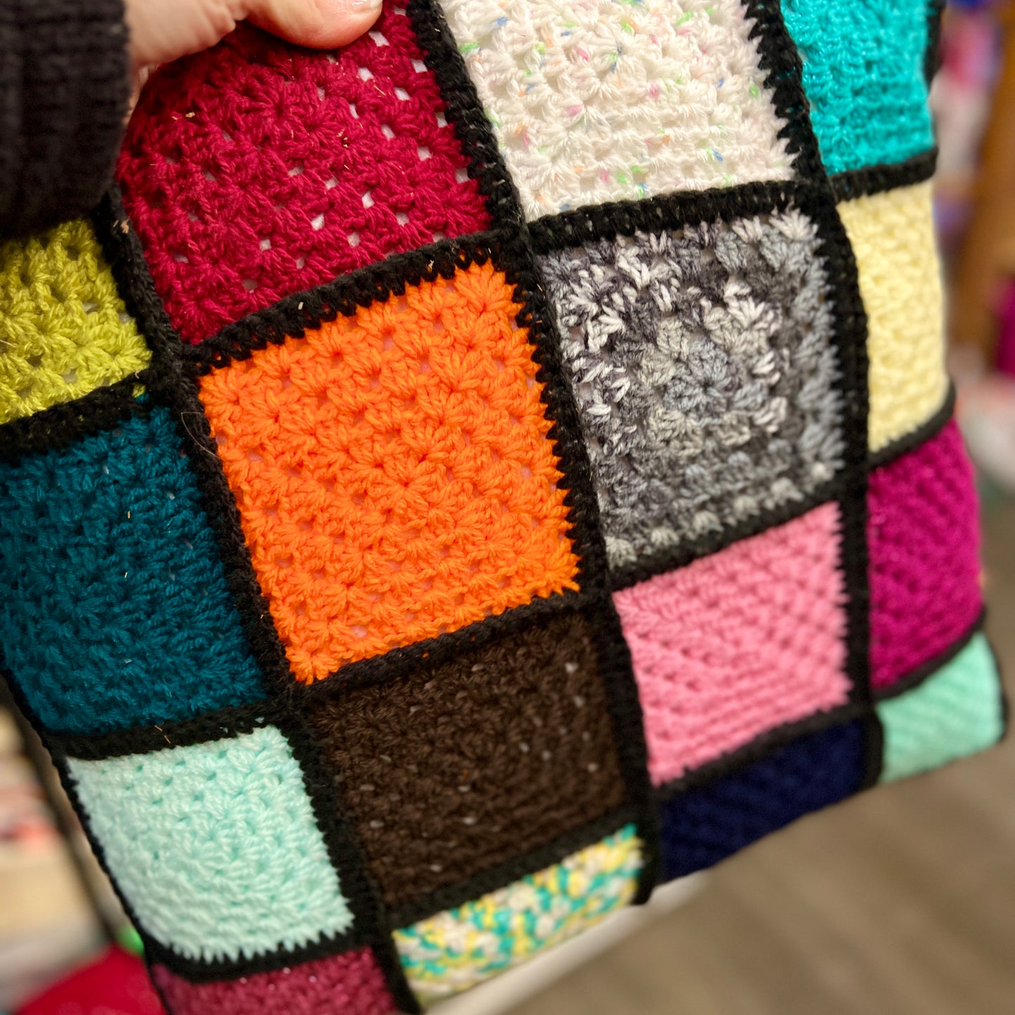 Granny Square Crochet Cushion & Cover