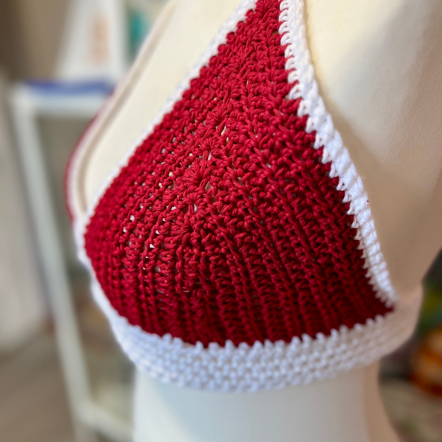 Crochet Halter Neck Bra Top