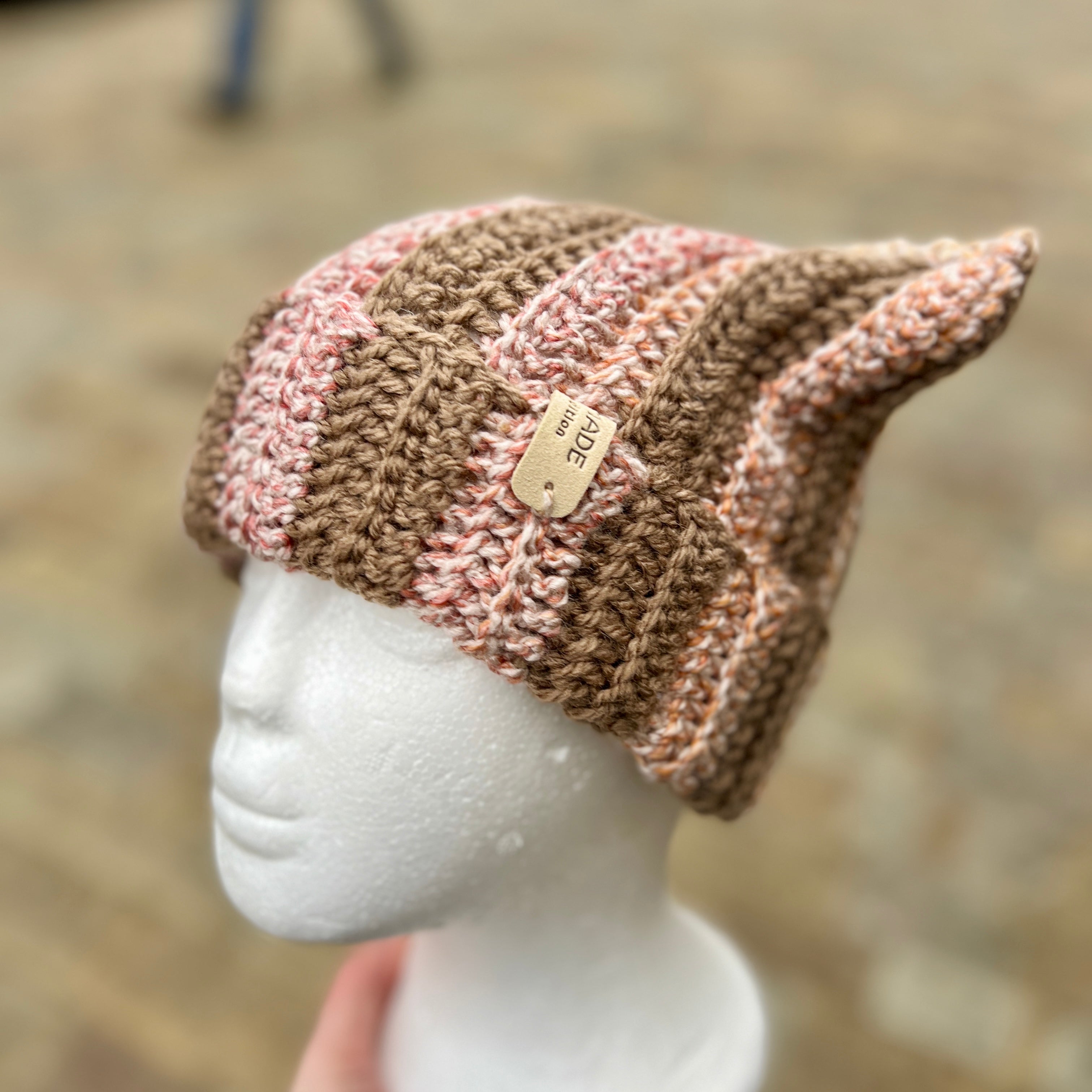'Crescendo' Crochet Cat Beanie - Adult