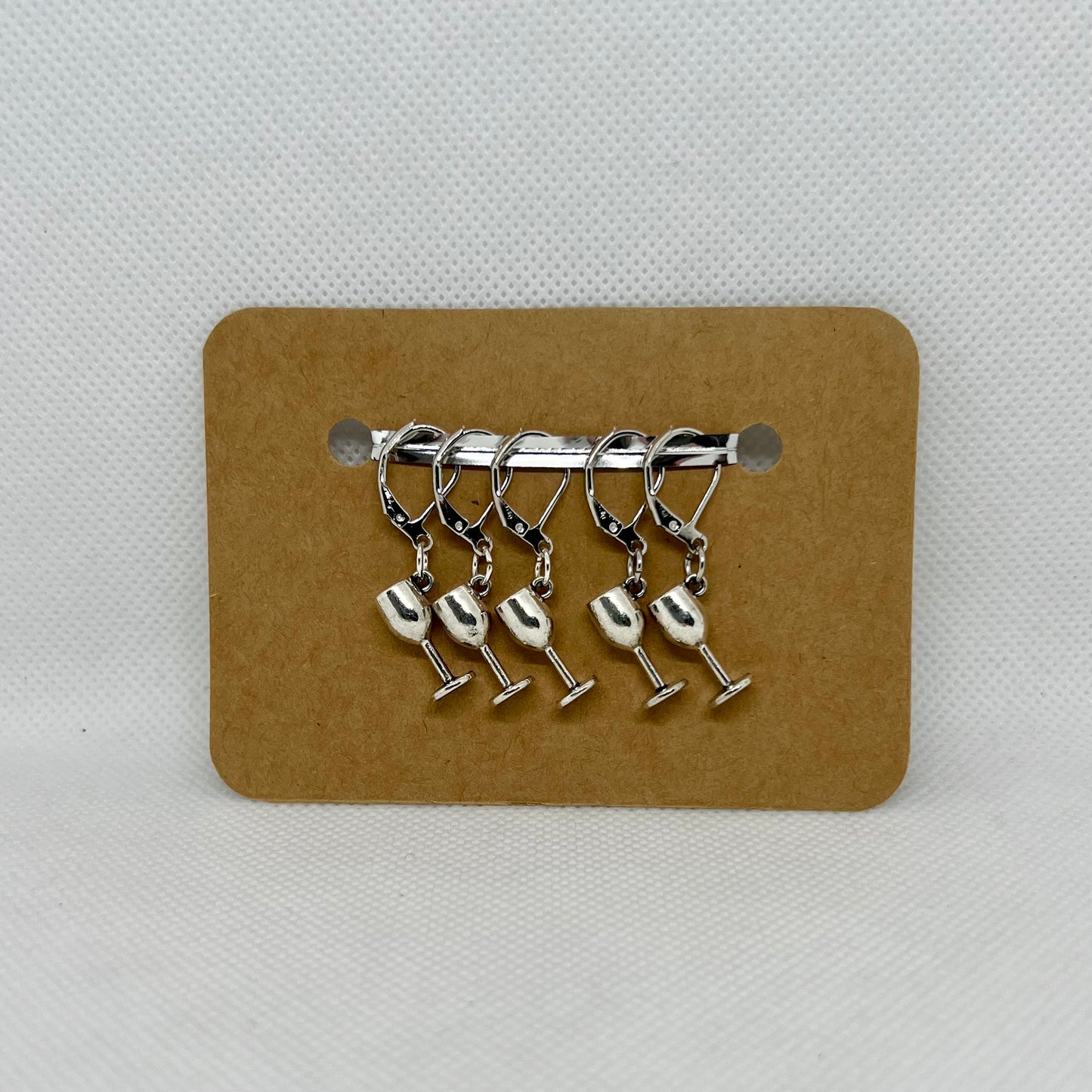 ‘Wine Glass' Handmade Stitch Marker Set