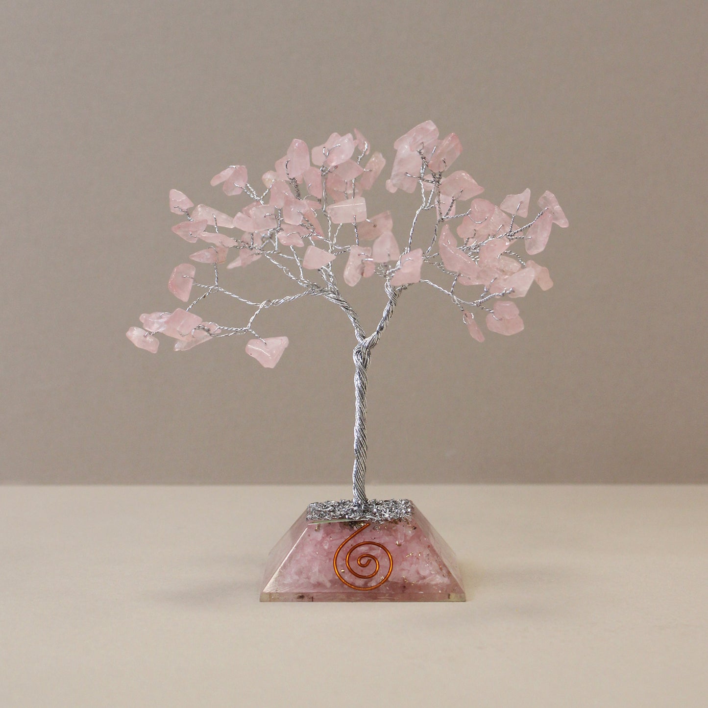 Gemstone Tree with Orgonite Base - 80 Stone - Rose