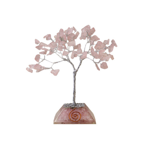 Gemstone Tree with Orgonite Base - 80 Stone - Rose