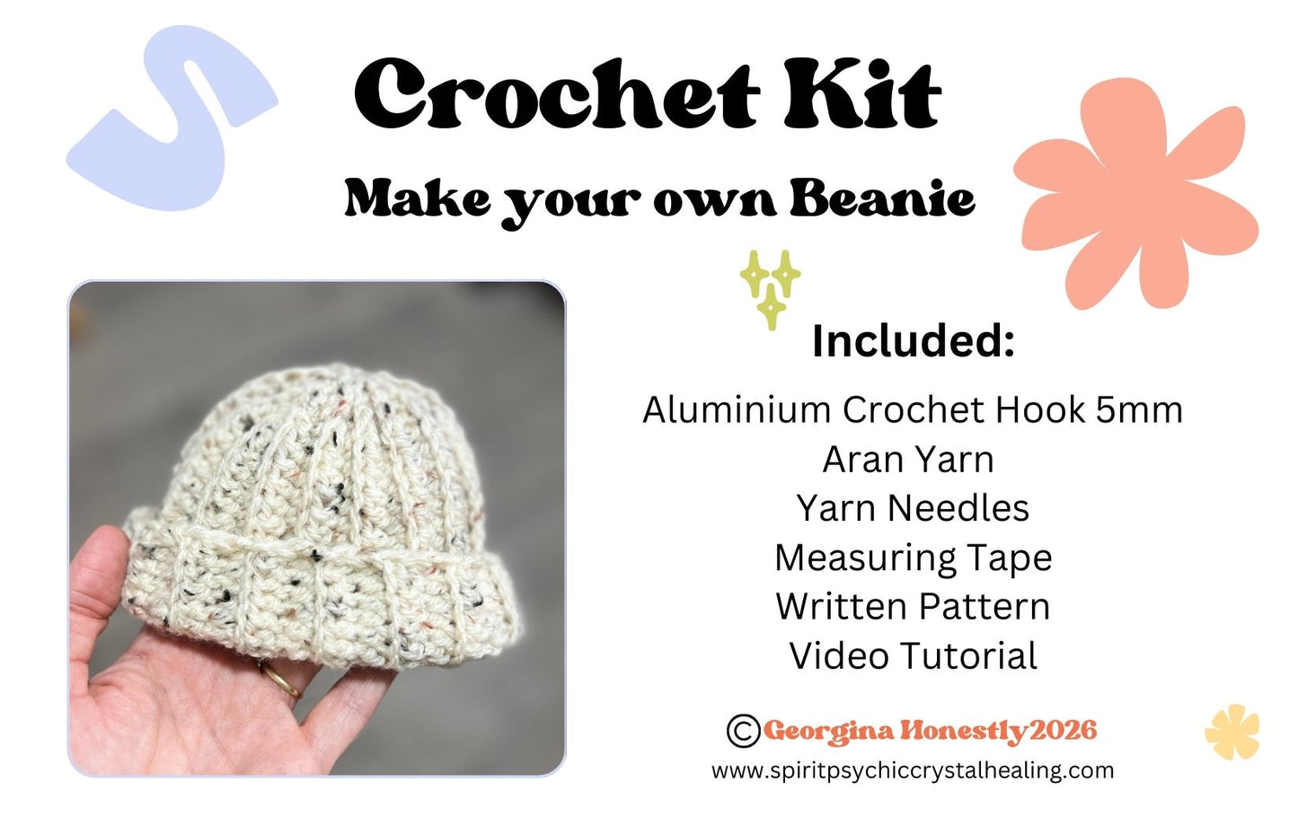 Beanie Crochet Kit - Crochet your own Newborn - Adult size Beanie