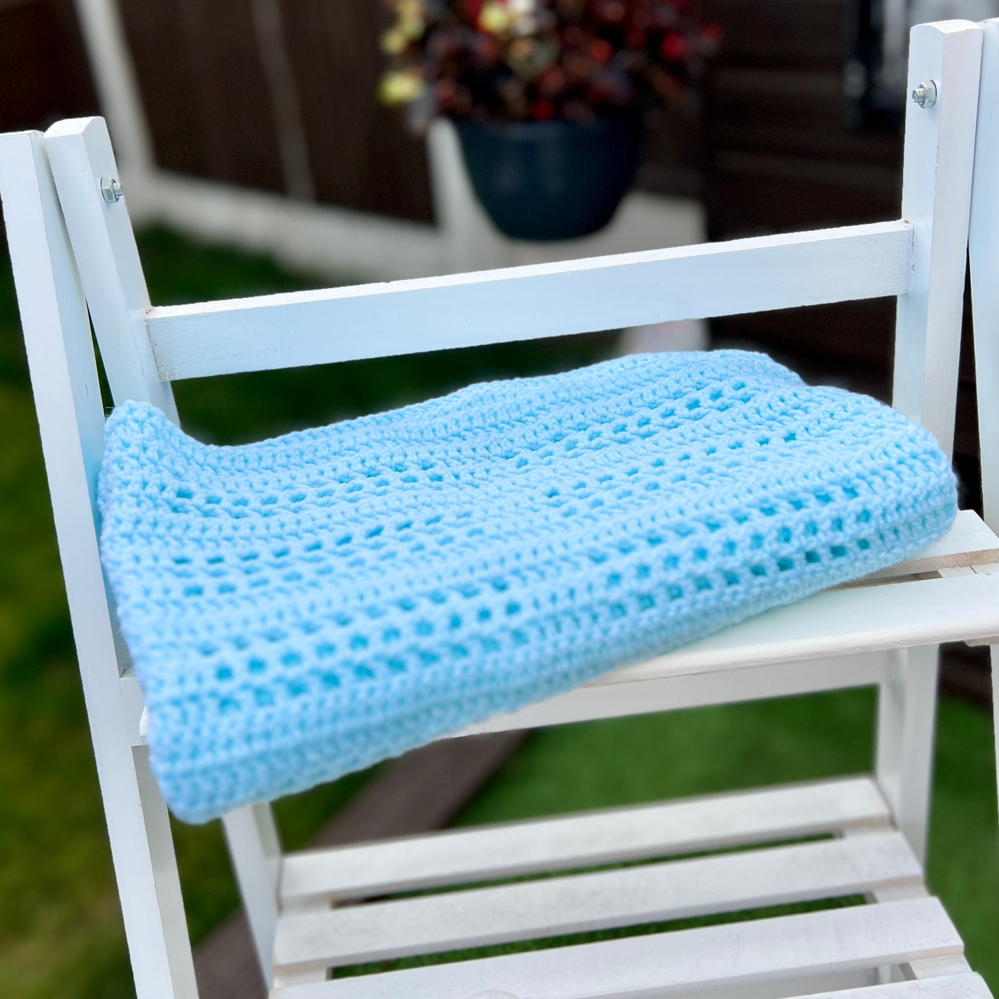 Crochet Baby Blanket - Blue