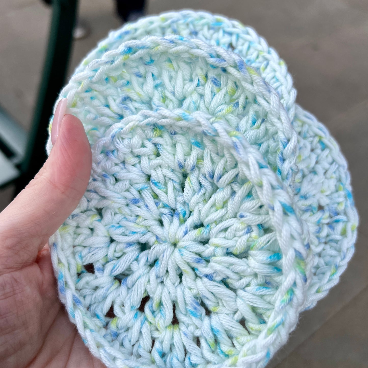 Crochet 'Snowflake Blue' Coasters