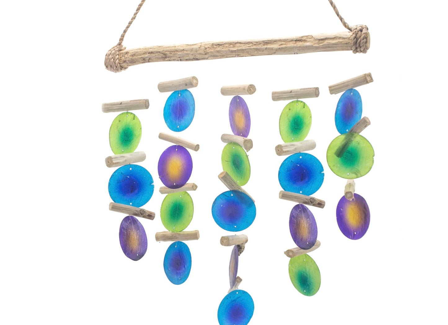 Green & Purple Driftwood Wind Chimes