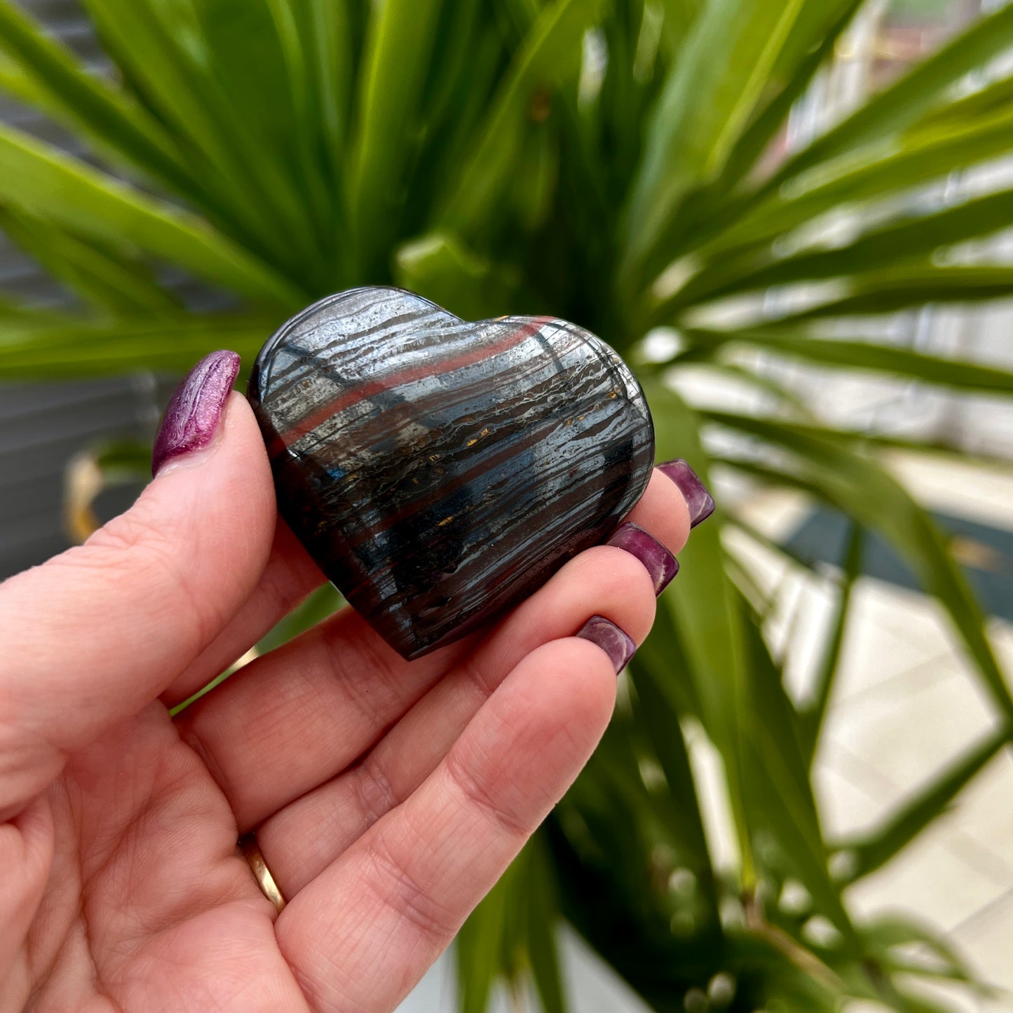 Red Tigers Eye & Pyrite Hearts