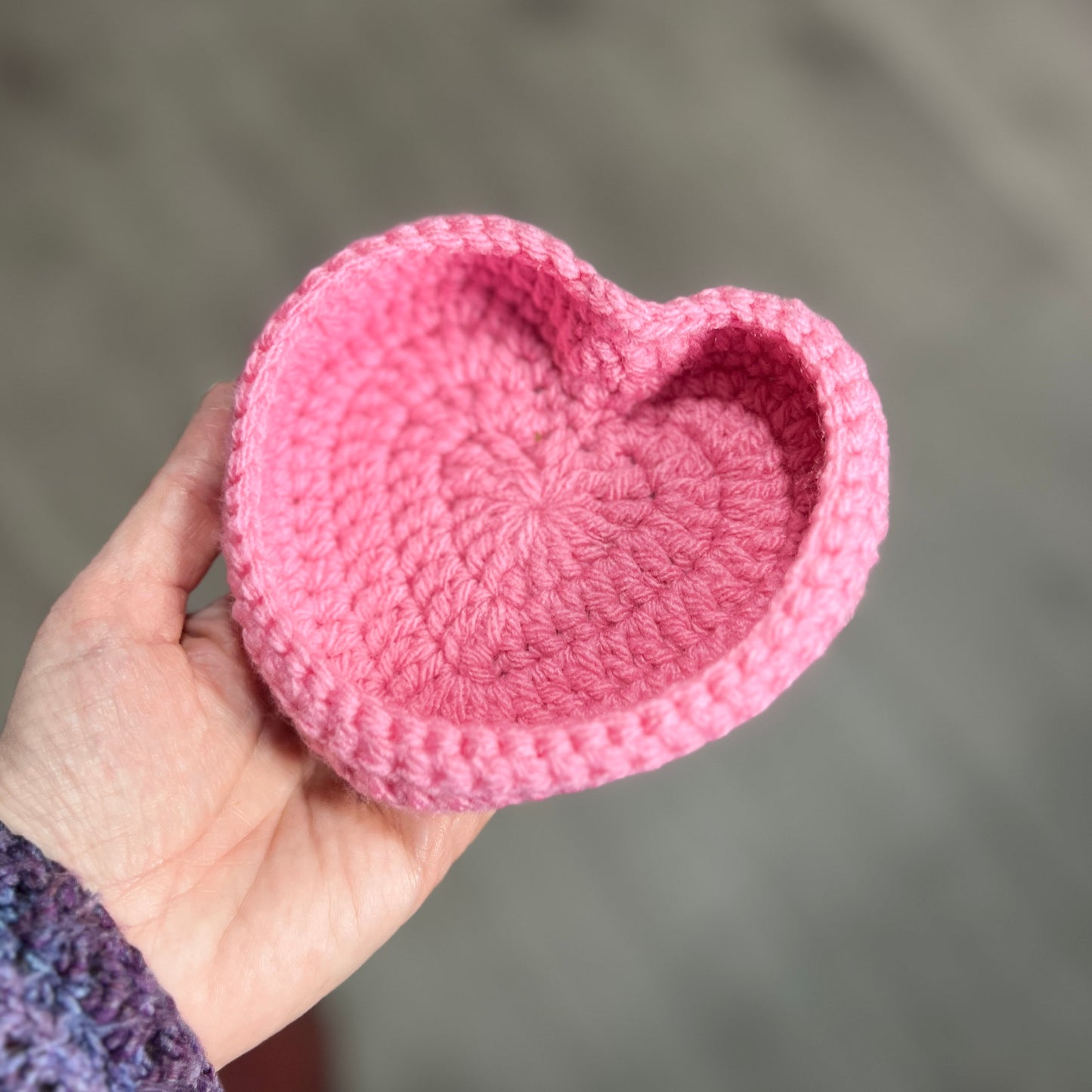 Crochet Heart Trinket Trays