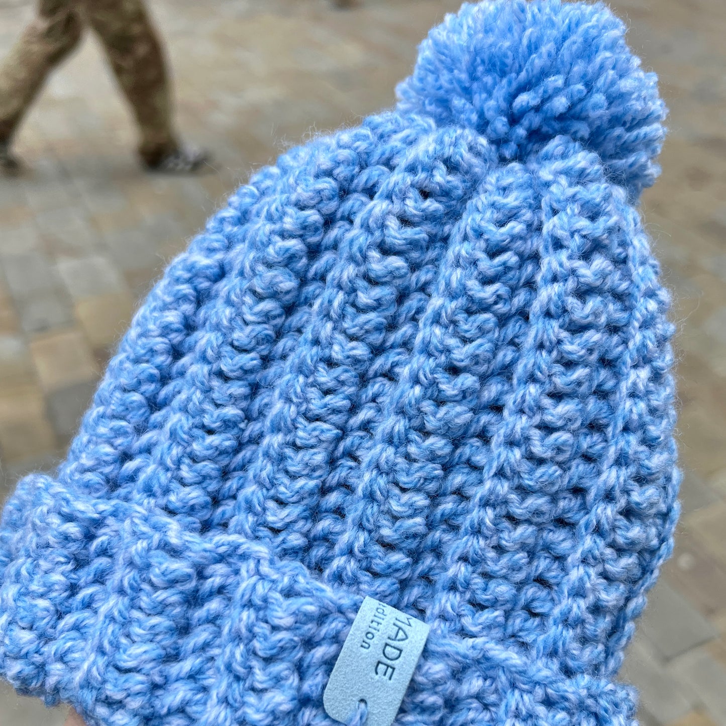 Crochet Beanie Hat with Pom Pom - Toddler Child 2-4 years