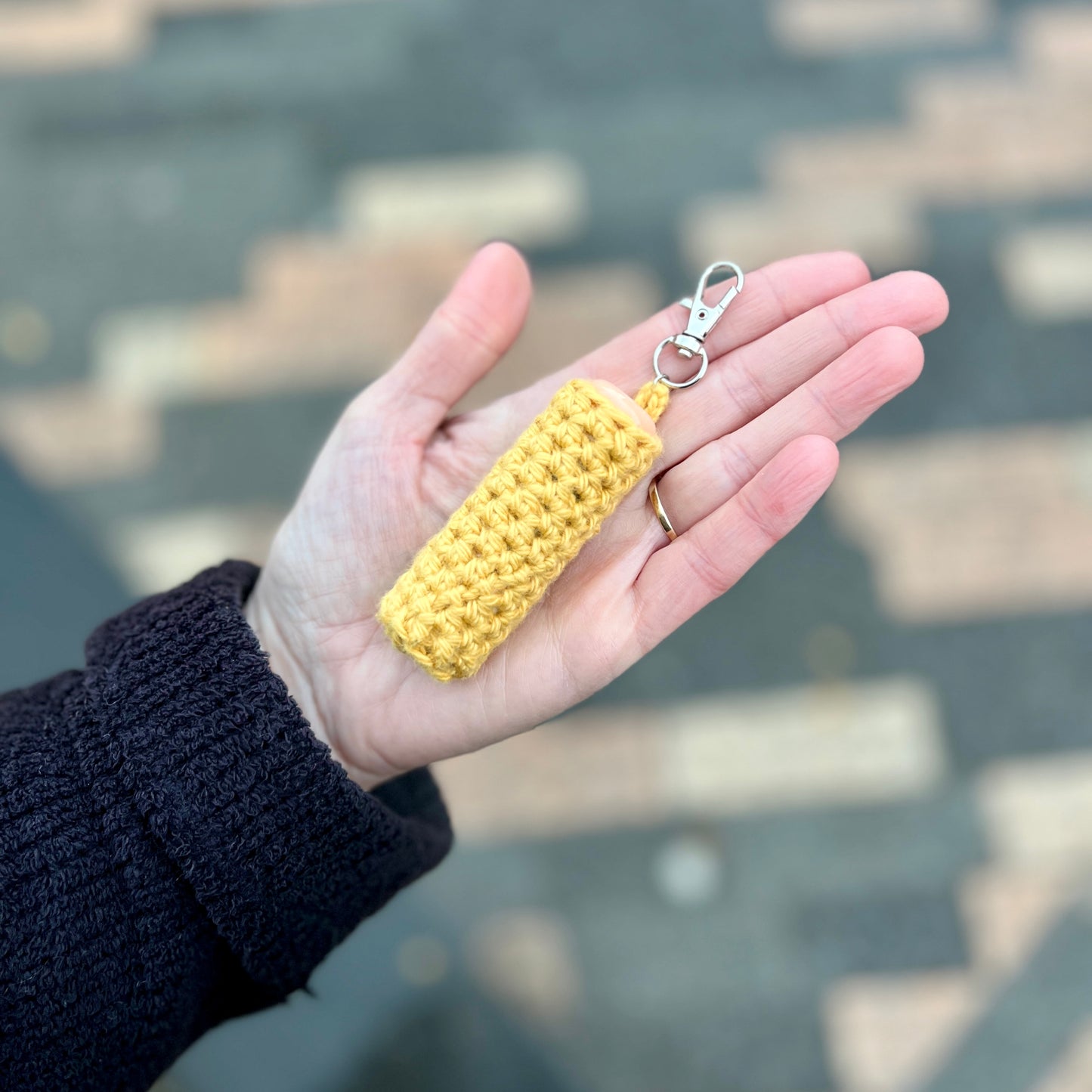 Crochet Lip Balm Holder Keyrings