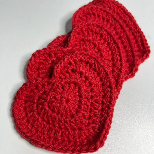 Crochet Heart Coaster Sets