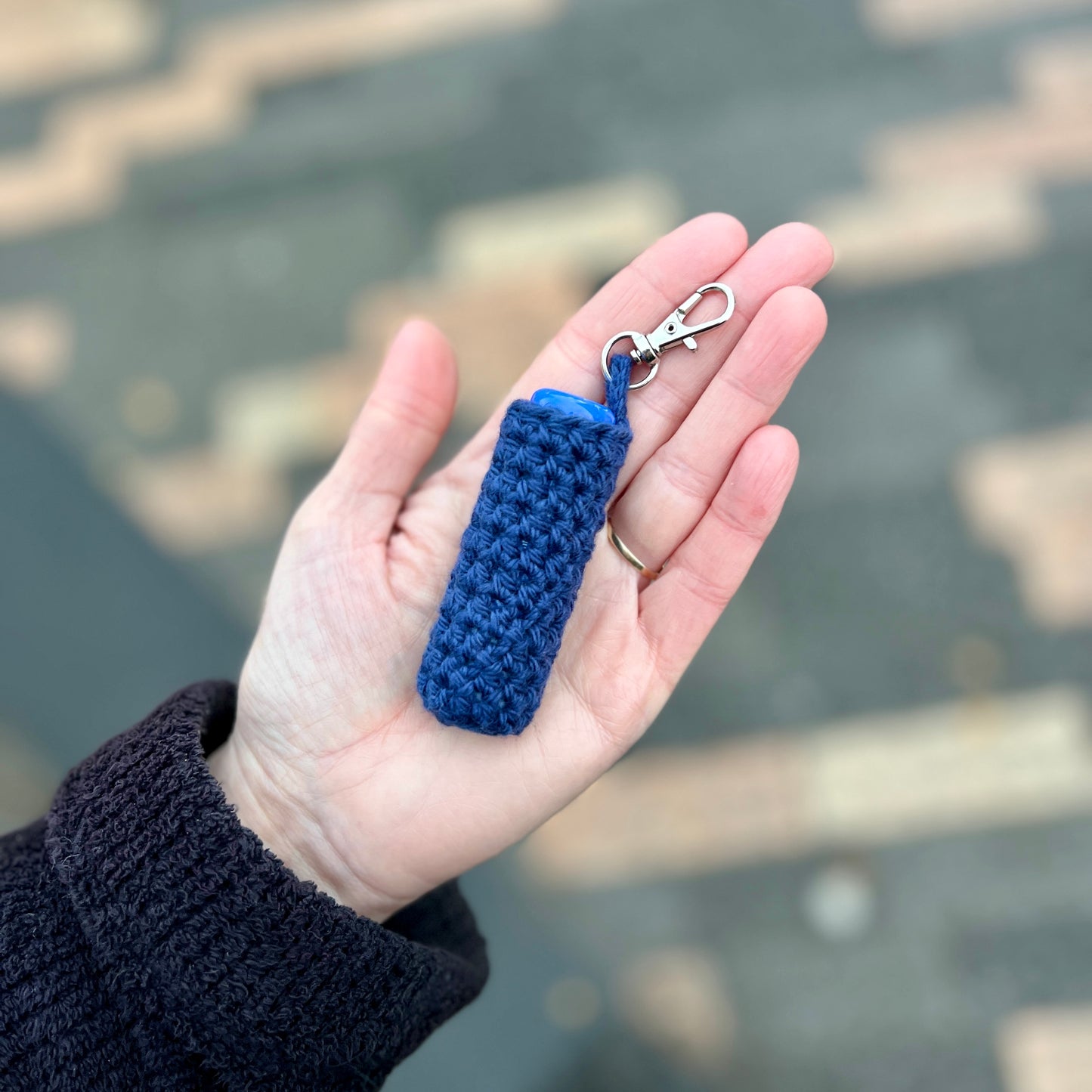 Crochet Lip Balm Holder Keyrings