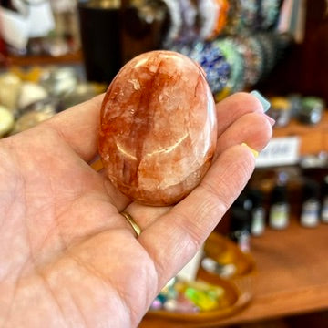 Fire Quartz Palm Stone