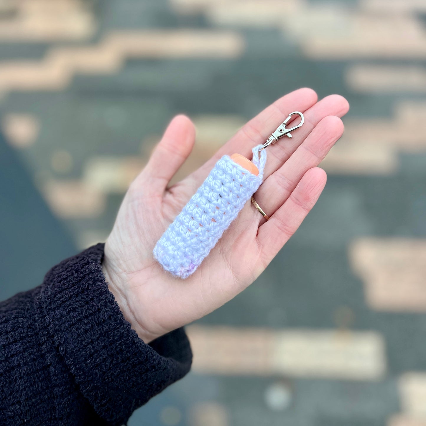 Crochet Lip Balm Holder Keyrings