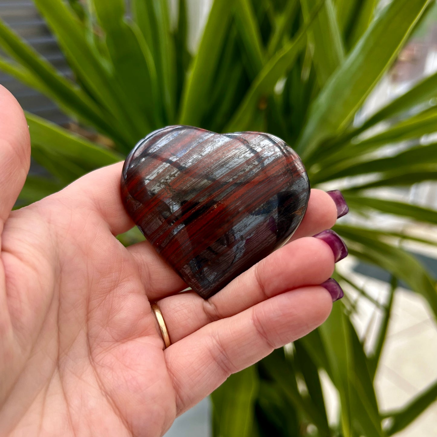 Red Tigers Eye & Pyrite Hearts