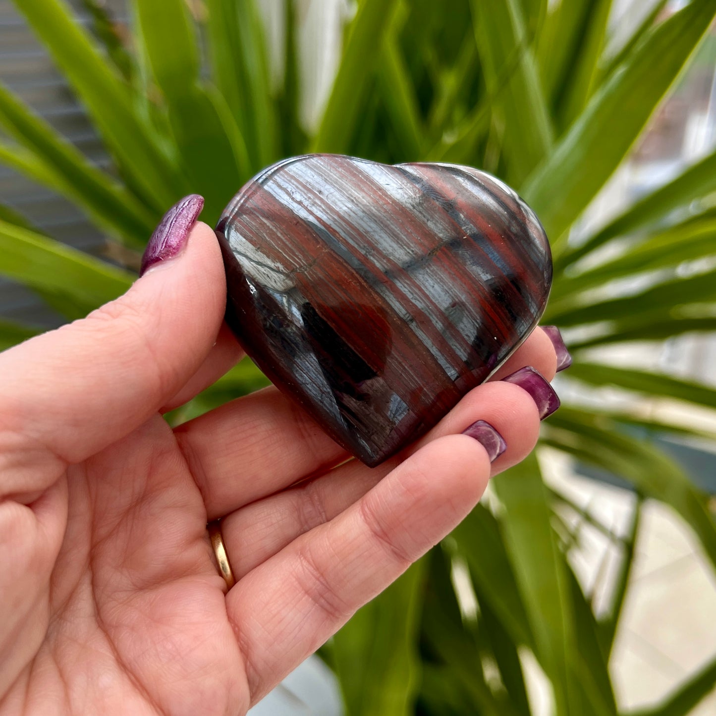 Red Tigers Eye & Pyrite Hearts