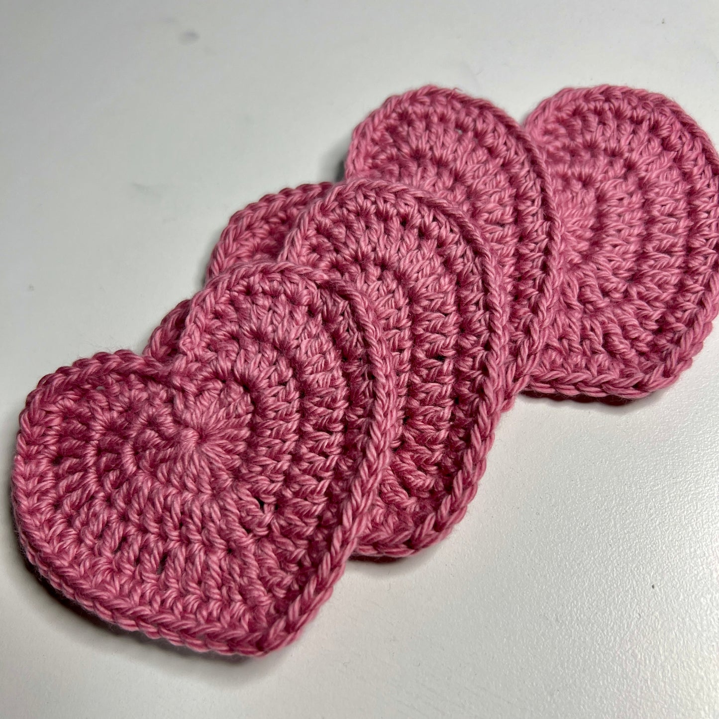 Crochet Heart Coaster Sets