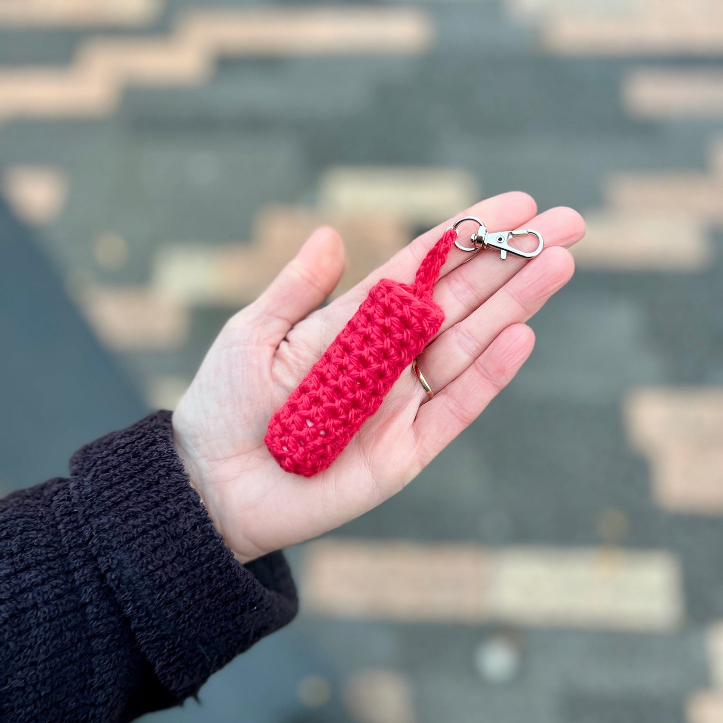 Crochet Lip Balm Holder Keyrings