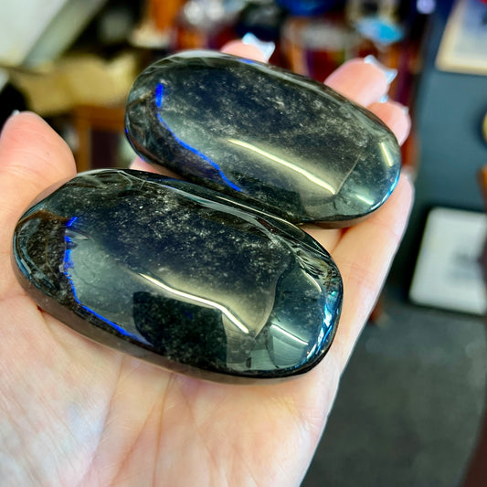 Black Obsidian Palm Stones