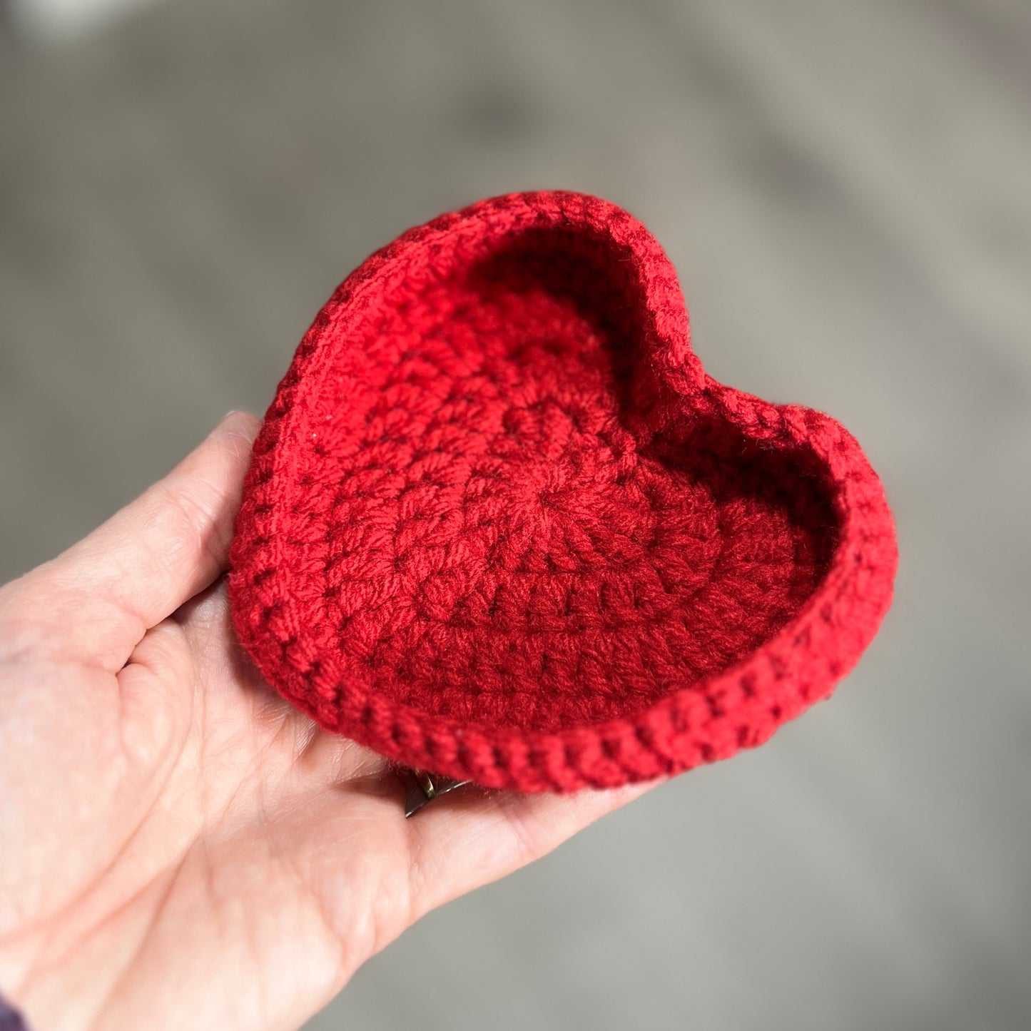 Crochet Heart Trinket Trays