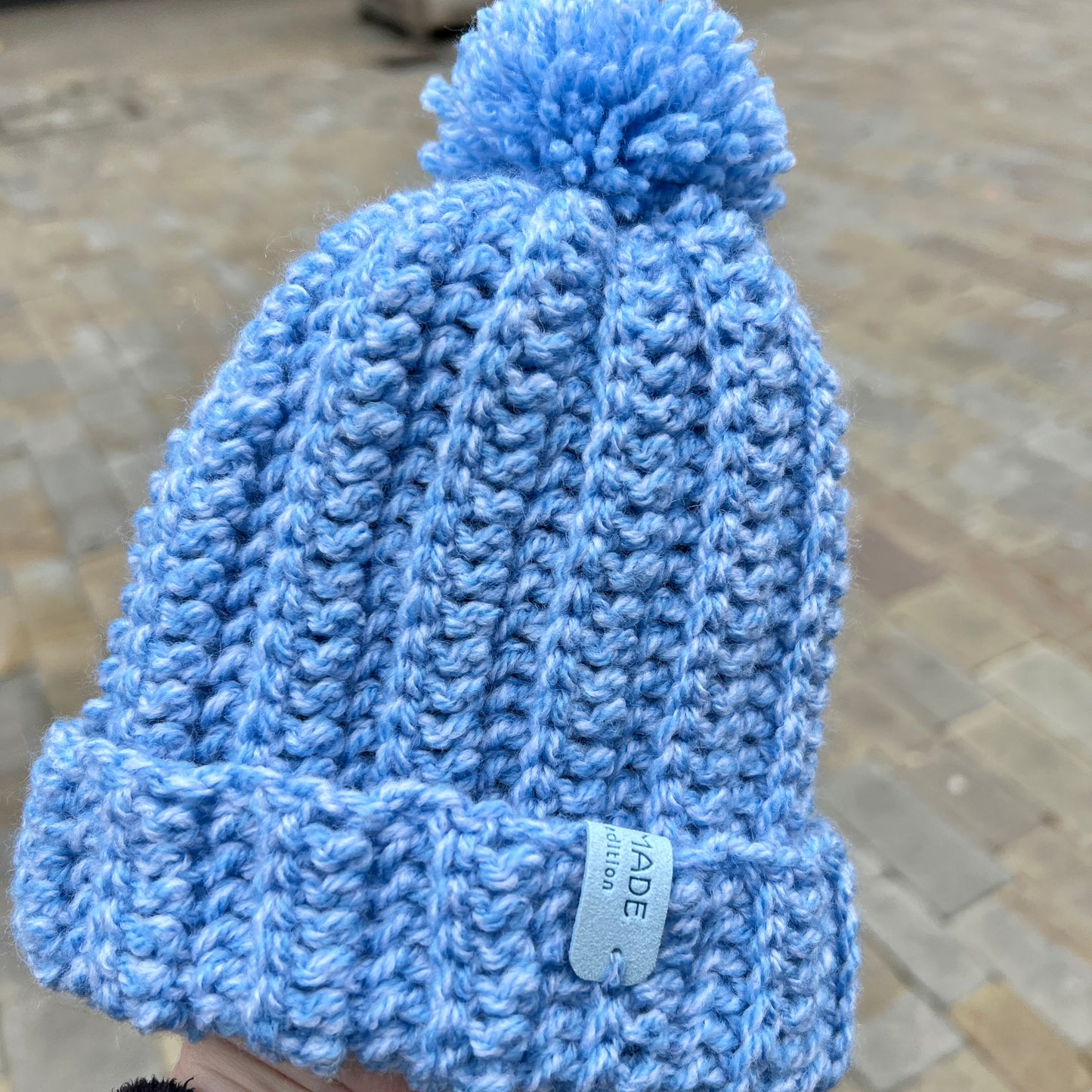 Crochet Beanie Hat with Pom Pom - Toddler Child 2-4 years