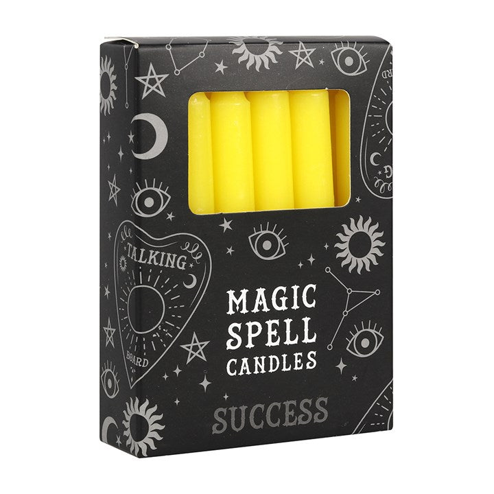 12 Yellow 'Success' Spell Candles
