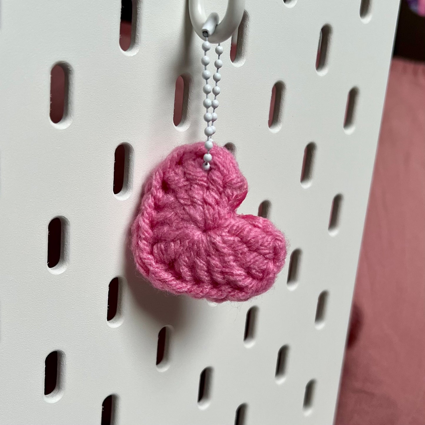 Crochet Pocket Heart Keyrings