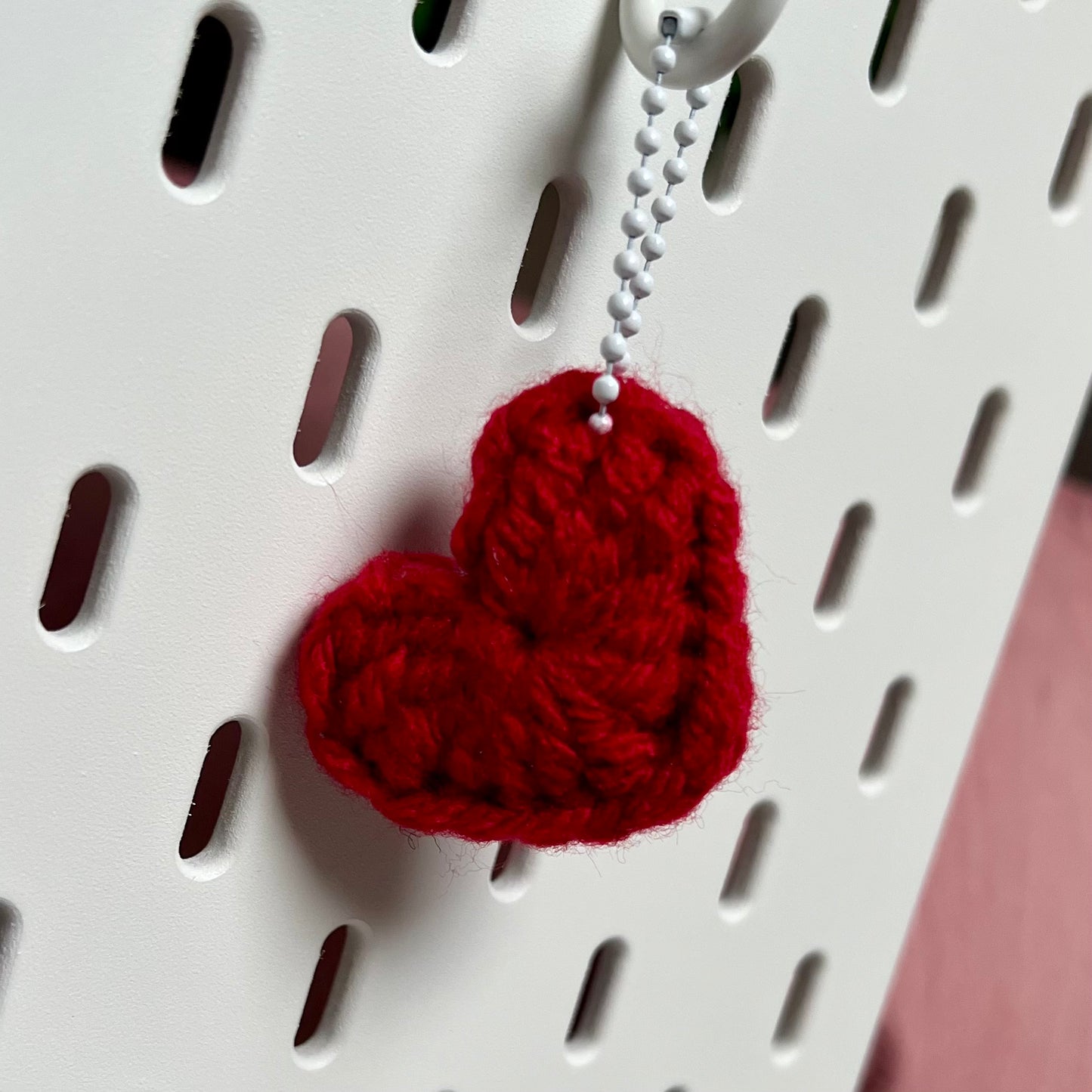 Crochet Pocket Heart Keyrings