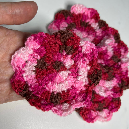 Crochet Mini Flower Wash Cloth Set