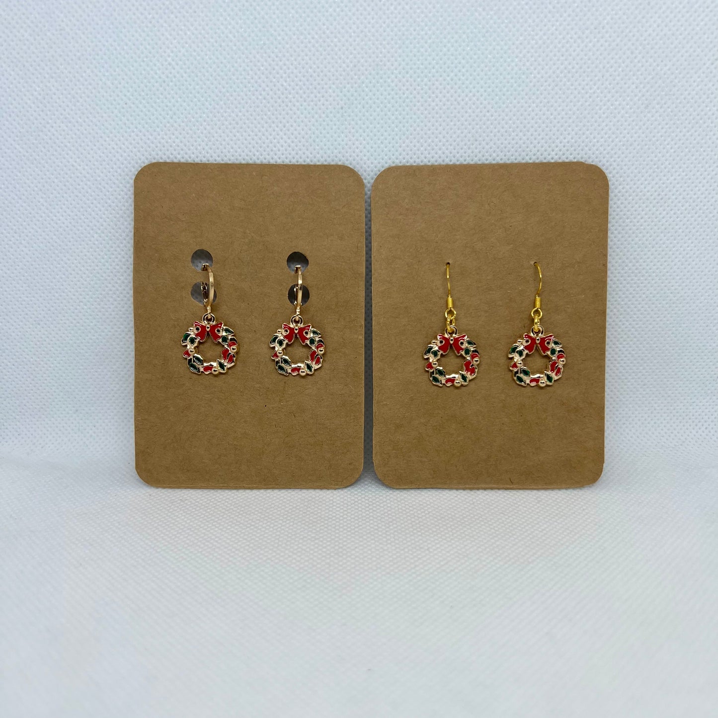 Festive Wreath Handmade Earrings