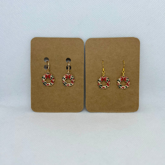Festive Wreath Handmade Earrings