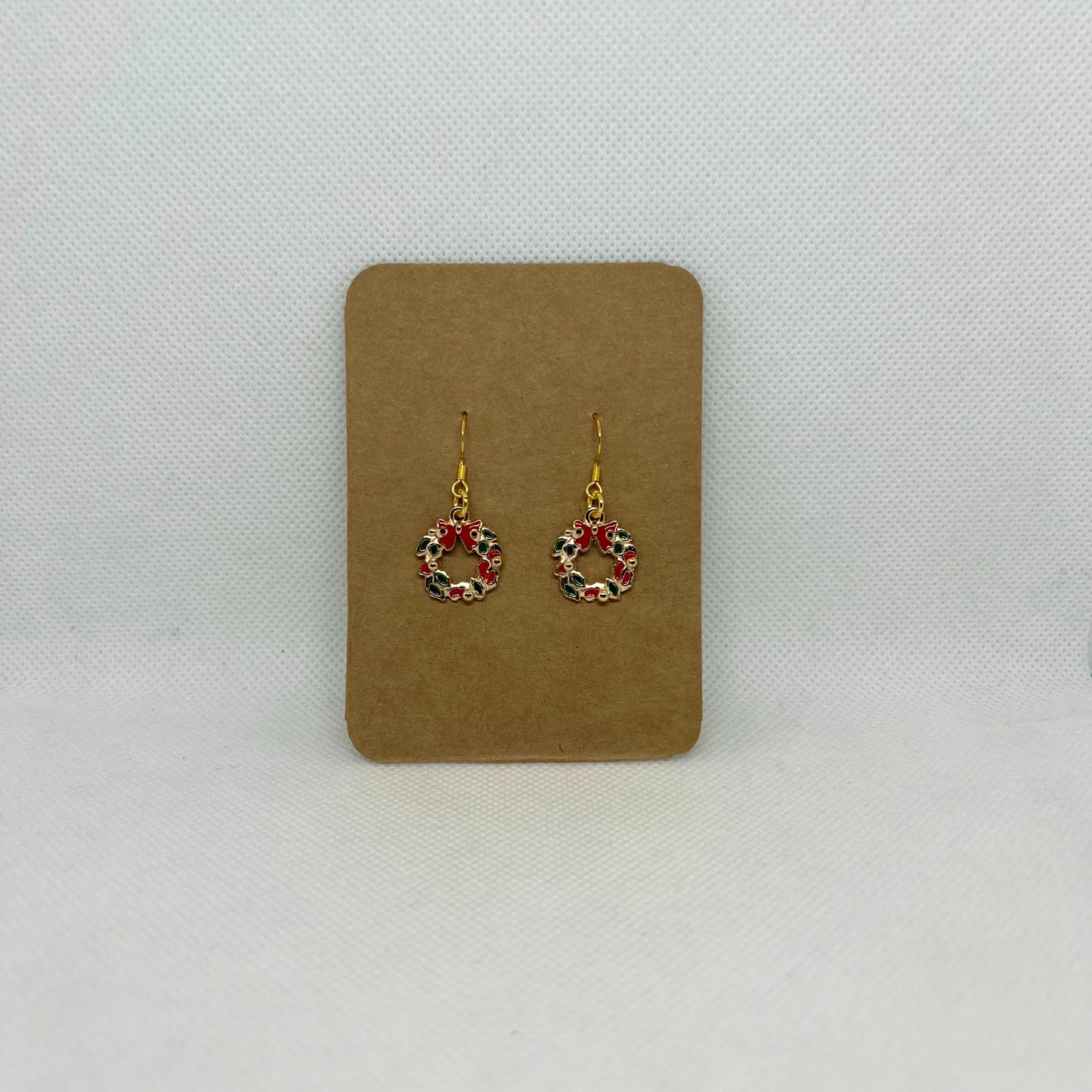 Festive Wreath Handmade Earrings