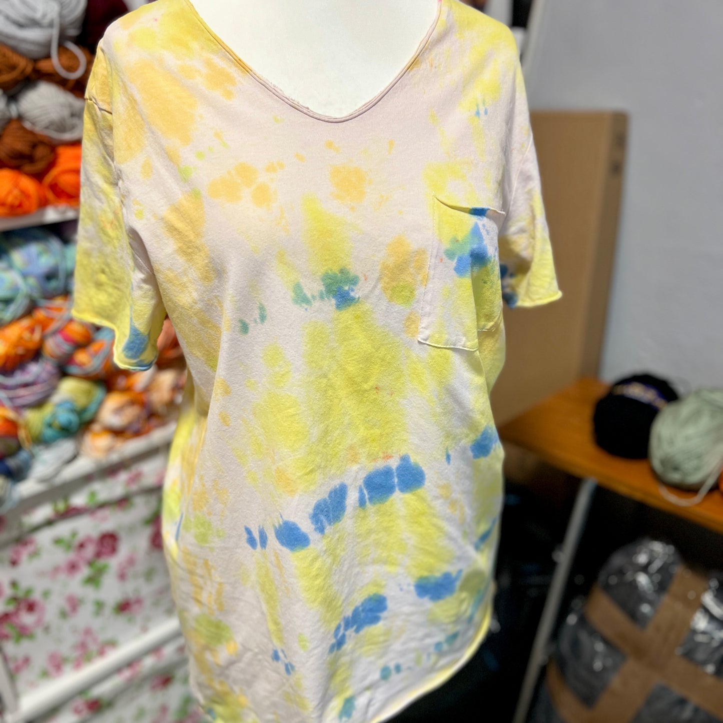 'Yellow Explosion' Short Sleeved Tie Dye T-Shirt