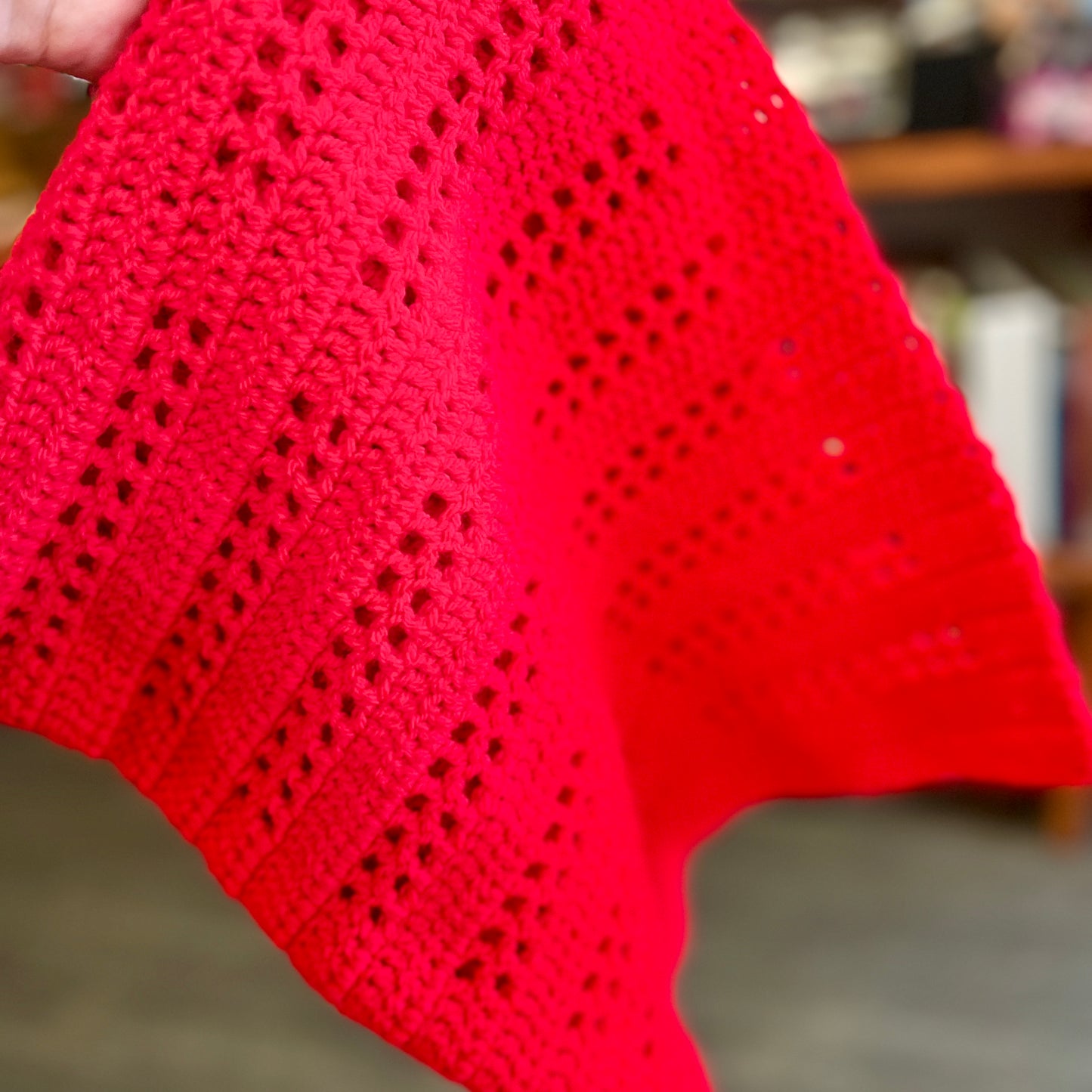 Crochet Baby Blanket - Red
