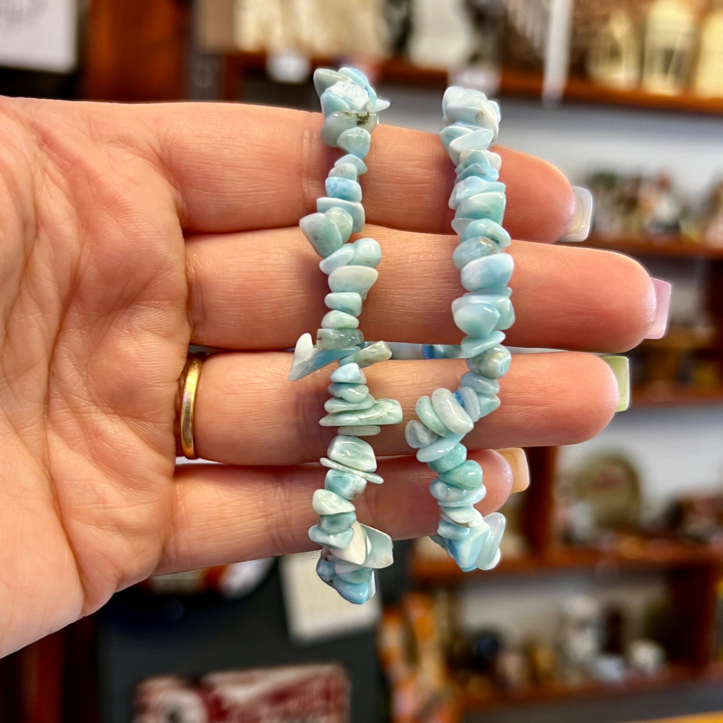 Larimar Chip Bracelet