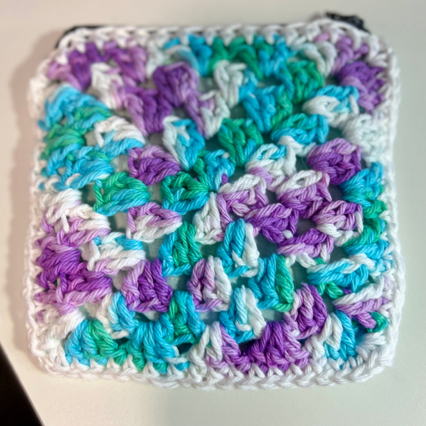 Crochet Makeup/Purse Bag - Lined with Zip