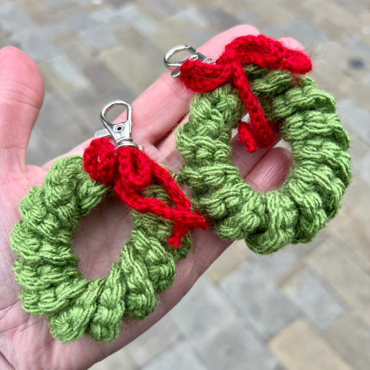 Crochet 'Christmas Wreath' Keyrings