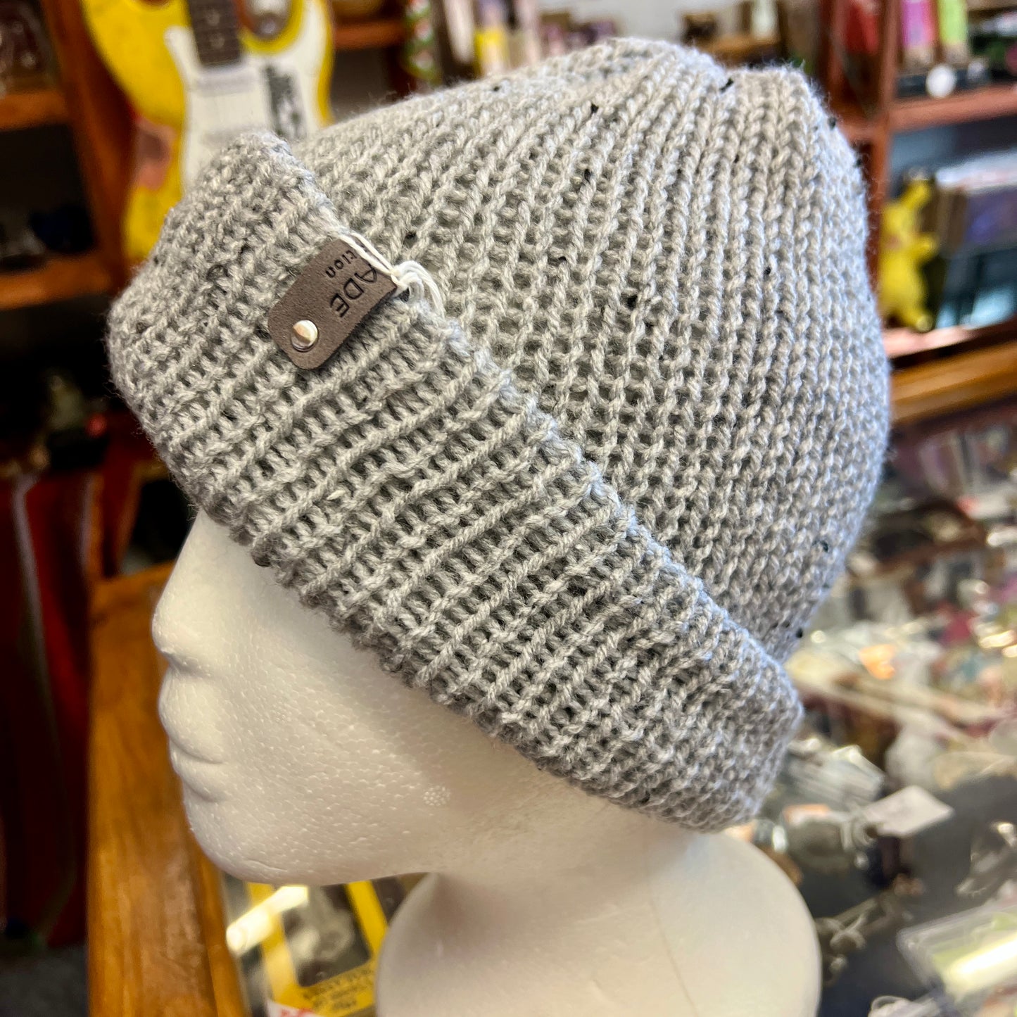 Grey Tweed Beanie - Adult