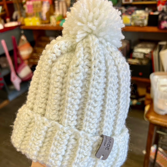 Crochet Beanie Hat with Pom Pom - Toddler Child 1-2 years