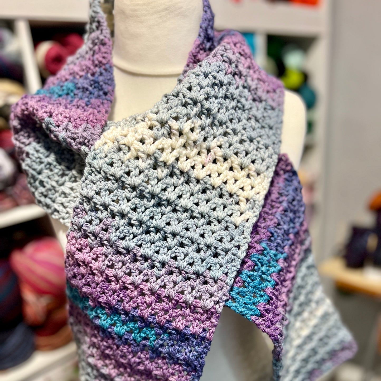 Mystery 'V Stitch' Crochet Scarf