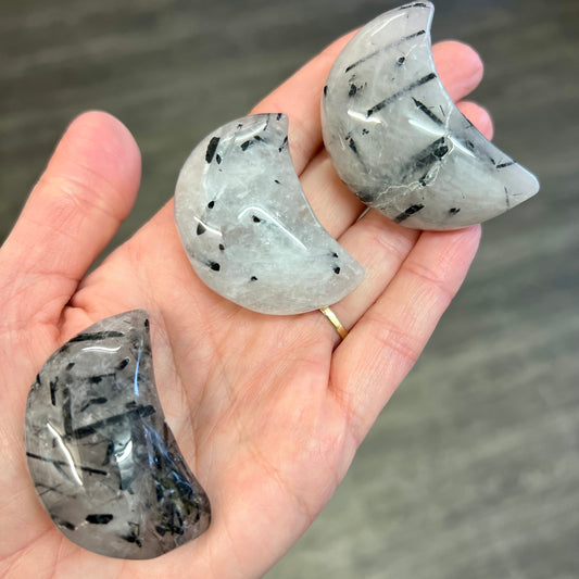 Quartz with Tourmaline Moons