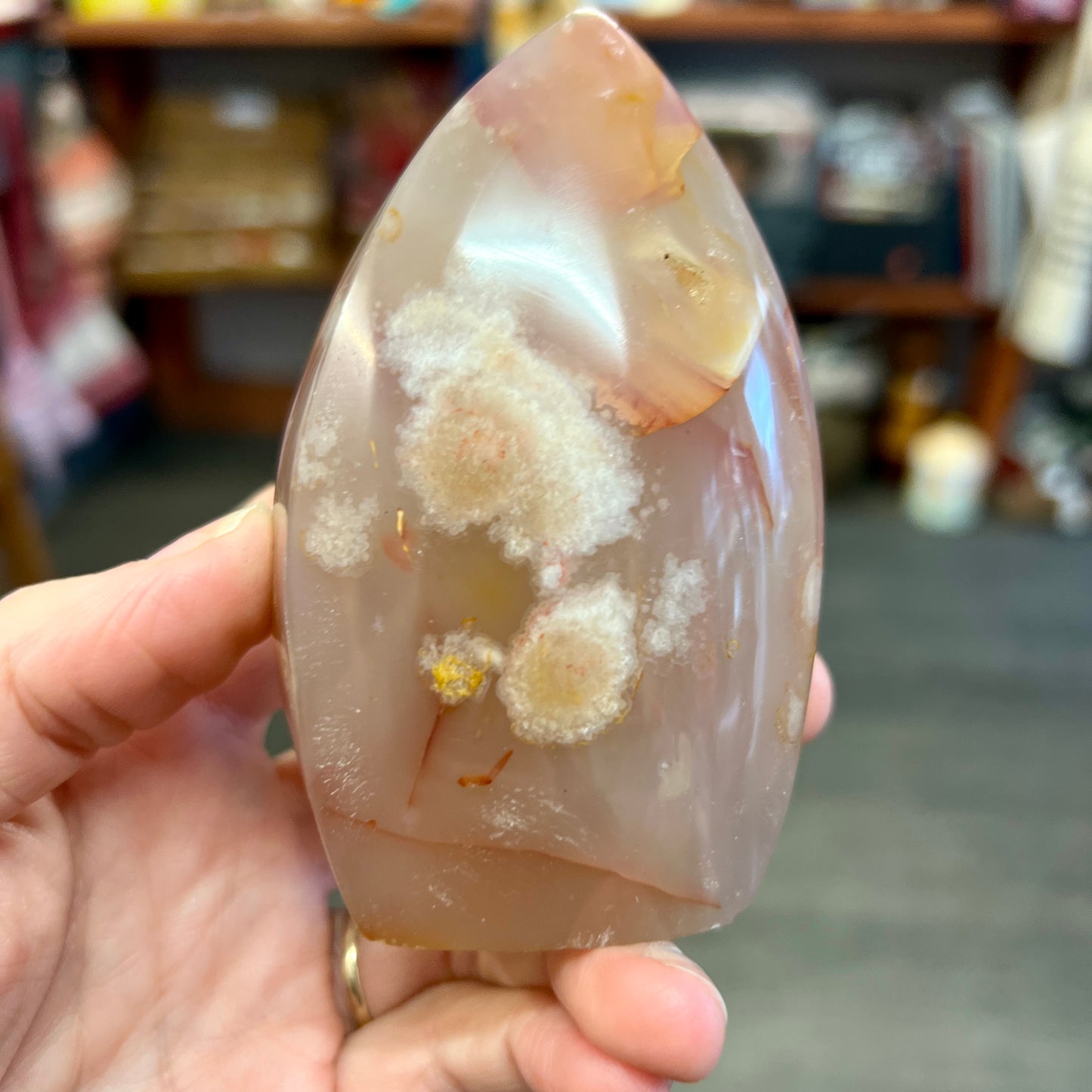 Flower Agate Freeform / Flame with Druzy