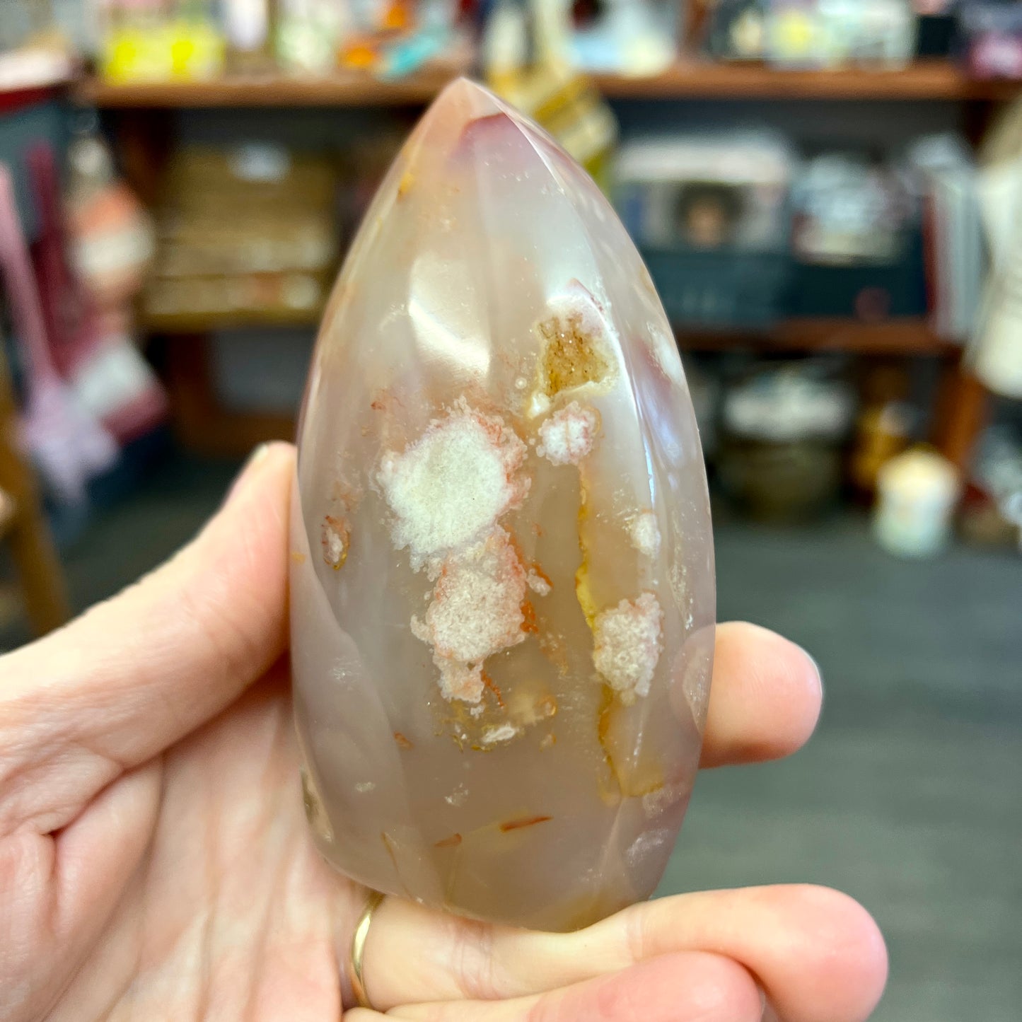 Flower Agate Freeform / Flame with Druzy